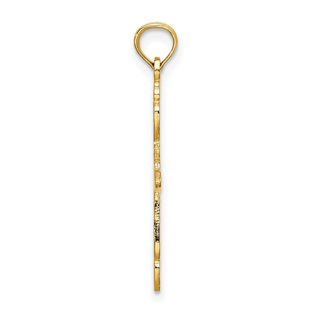 14K Yellow Gold Polished And Cut-Out Cross Charm