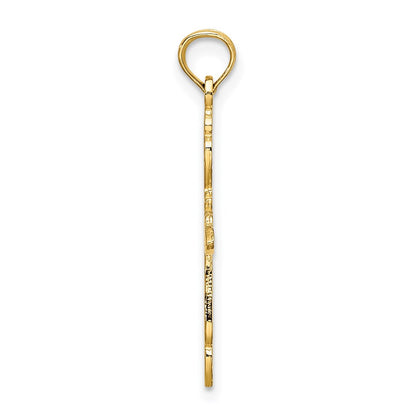 14K Yellow Gold Polished And Cut-Out Cross Charm