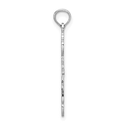 14K White Gold Polished And Cut-Out Cross Charm