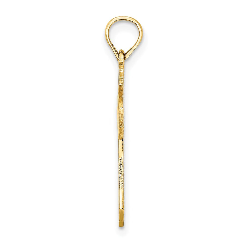 14K Yellow Gold Filigree Cross Charm