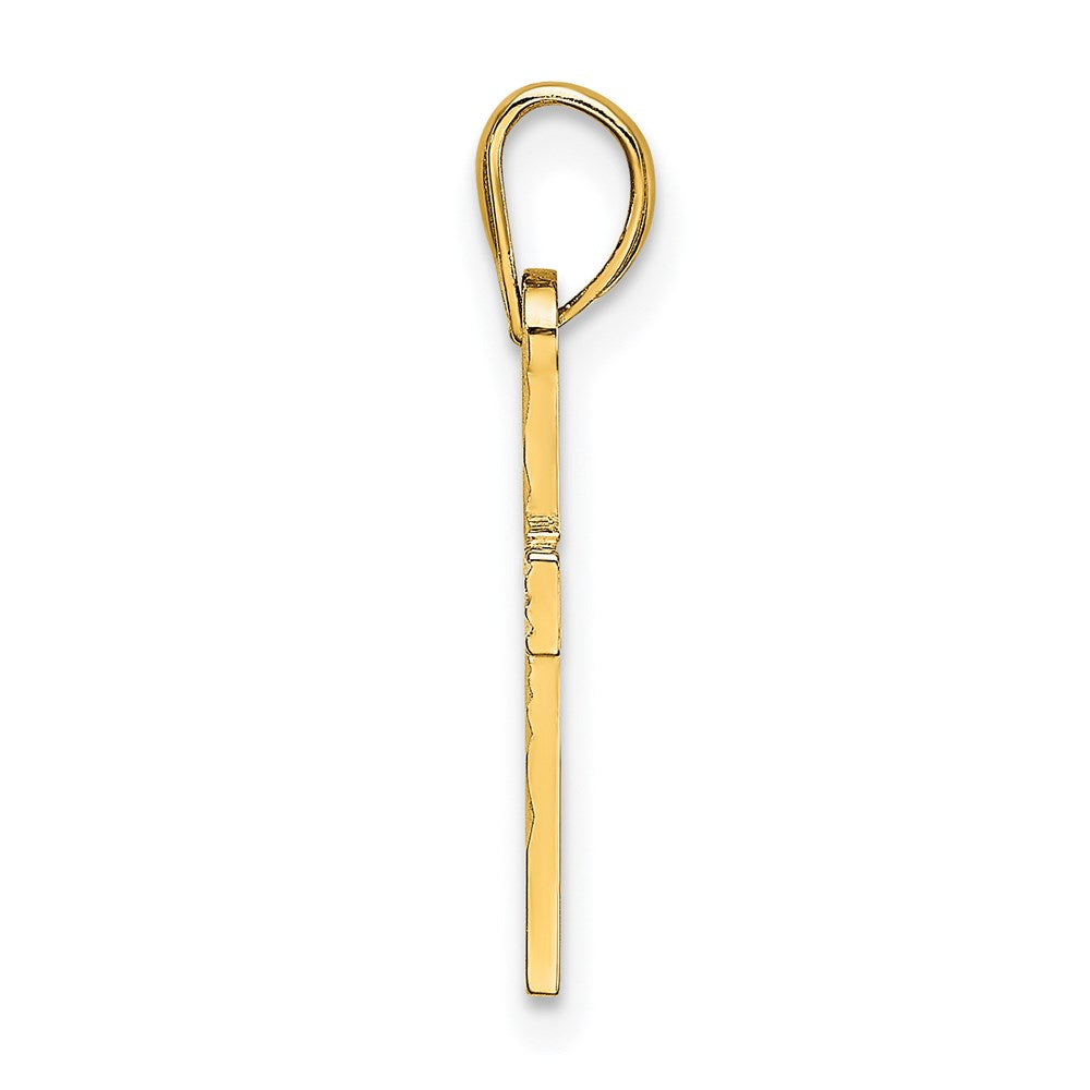 14K Yellow Gold D/C Cross Charm