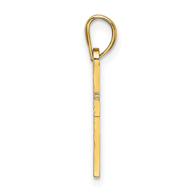 14K Yellow Gold D/C Cross Charm