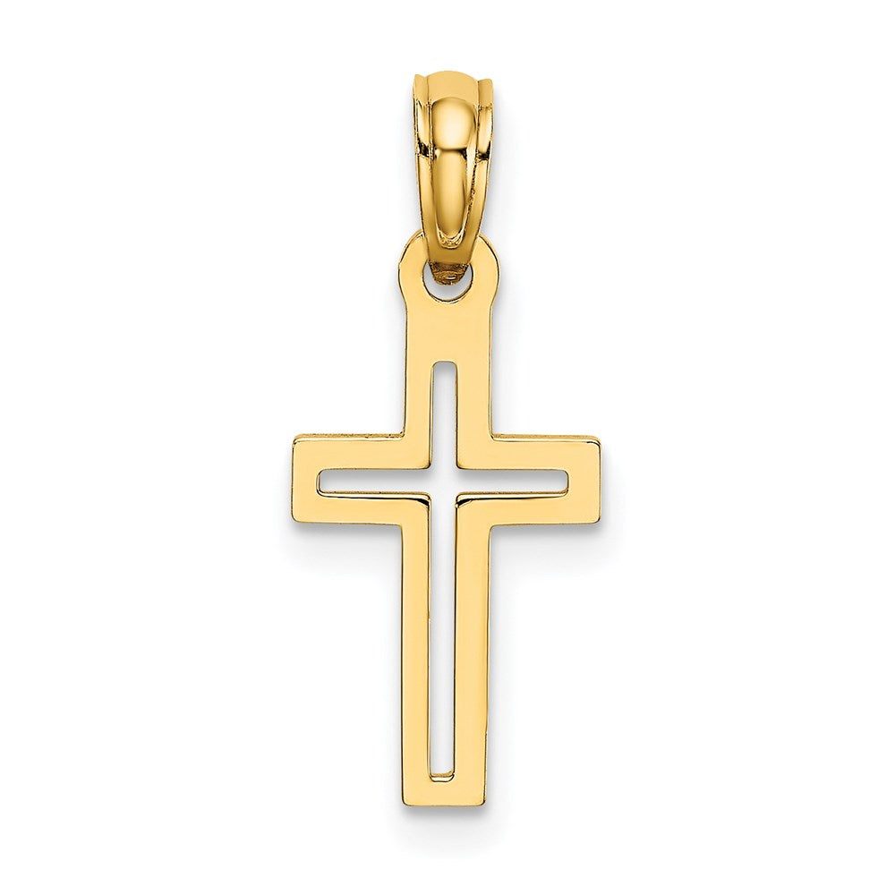 14K Yellow Gold D/C Cross Charm
