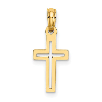 14K Yellow Gold D/C Cross Charm