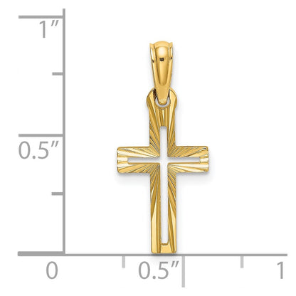 14K Yellow Gold D/C Cross Charm