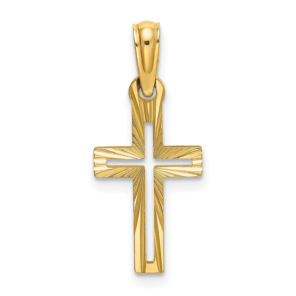 14K Yellow Gold D/C Cross Charm