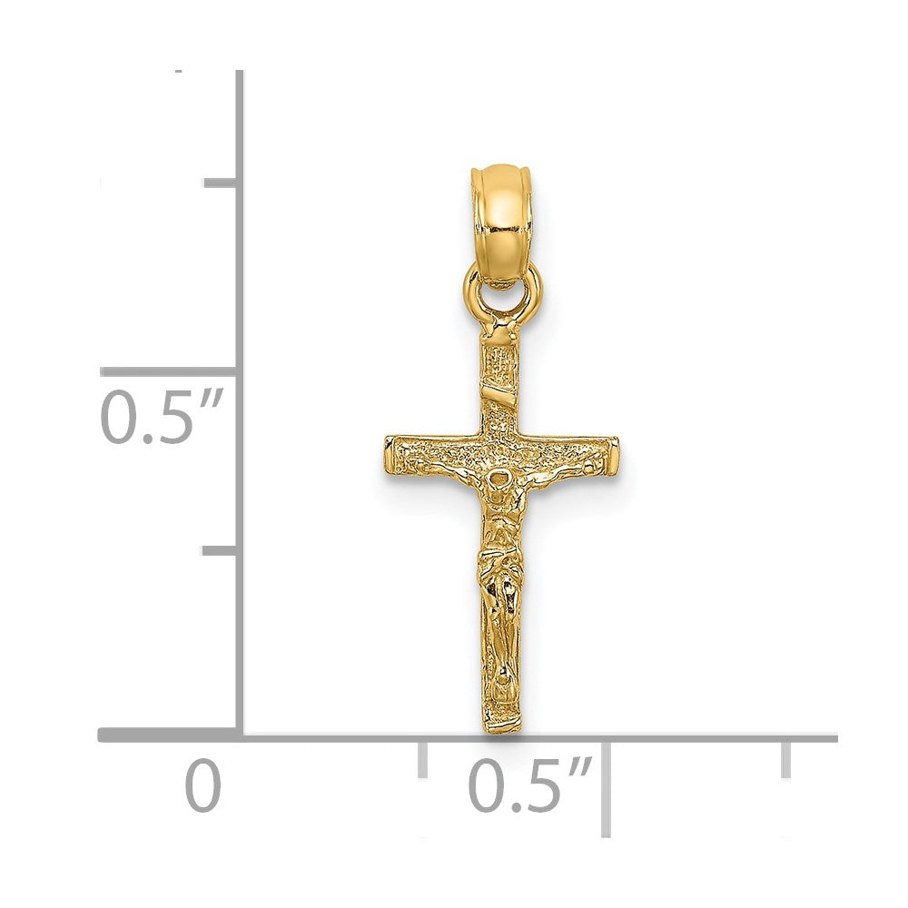14K Yellow Gold Mini Crucifix Charm