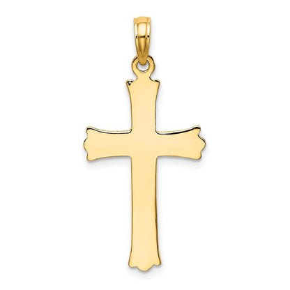 14k Yellow Gold Cross W/Starburst Center Charm