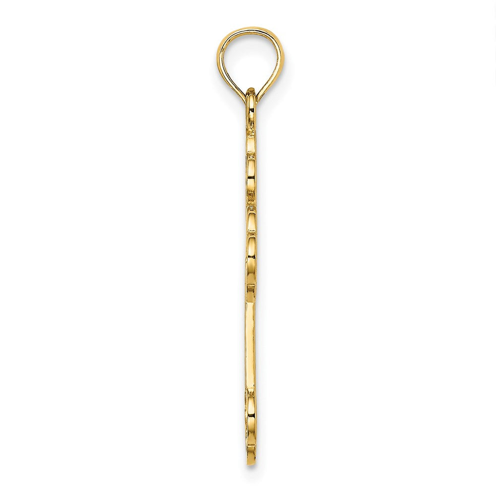 14K Yellow Gold Cut-Out Design Cross Charm