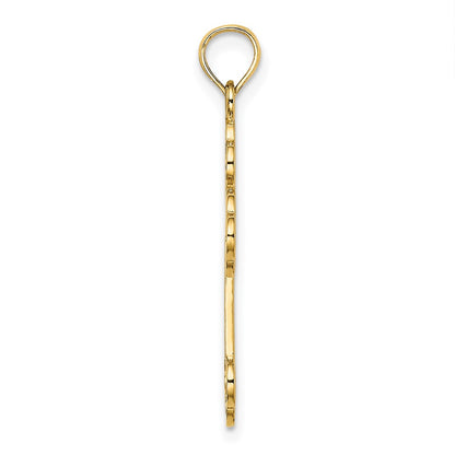 14K Yellow Gold Cut-Out Design Cross Charm