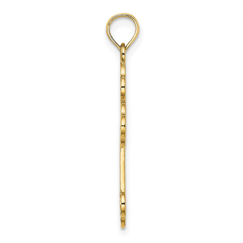 14K Yellow Gold Cut-Out Design Cross Charm