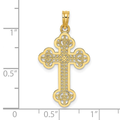 14K Yellow Gold Cut-Out Design Cross Charm