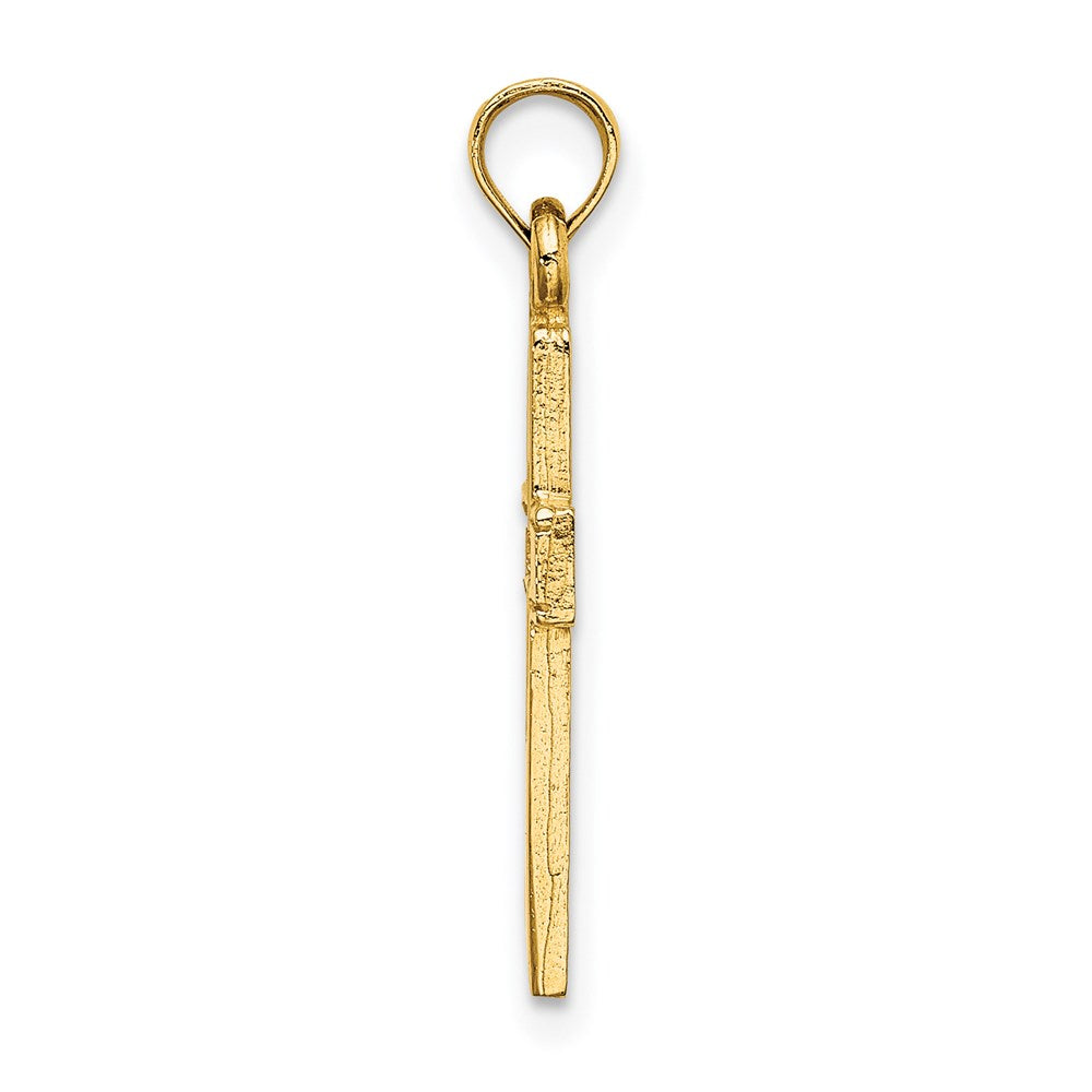 14K Yellow Gold Polished And Cut-Out Cross Charm