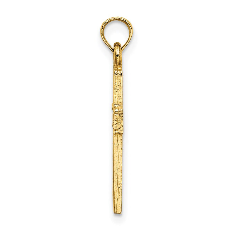 14K Yellow Gold Polished And Cut-Out Cross Charm