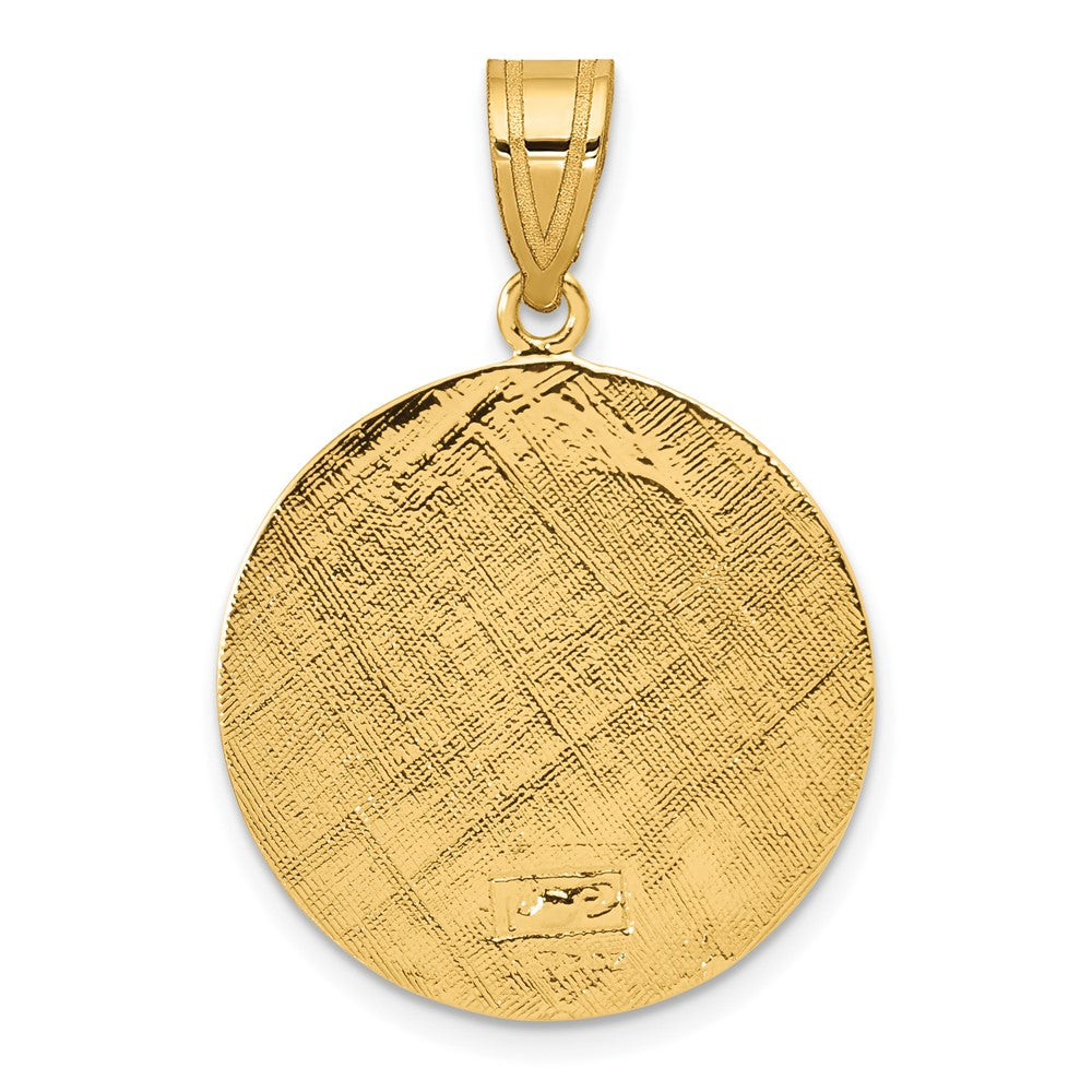 14k Yellow Gold Polished Saint Christopher Coin Charm