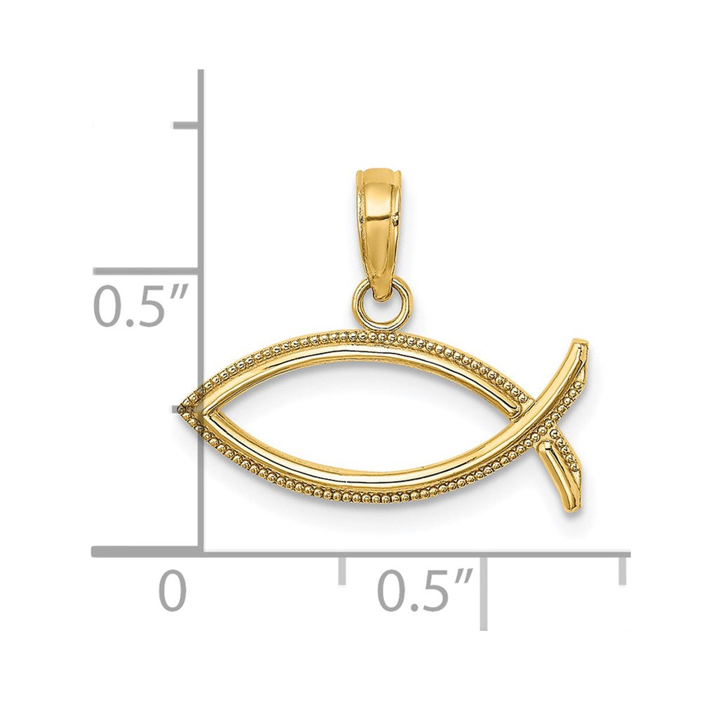 14K Yellow Gold Ichthus Charm