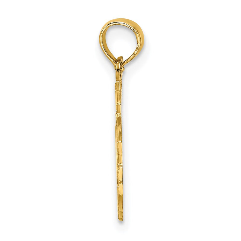 14K Yellow Gold I Love Jesus Cross Charm