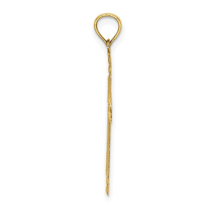 14K Yellow Gold D/C With Arrow Cross Charm