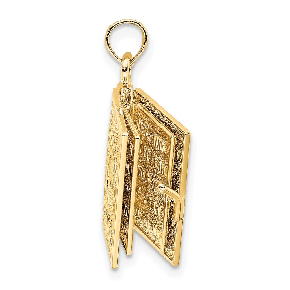 14K Yellow Gold 3-D W/ Moveable Pages Prayer Of Jabez Book Charm