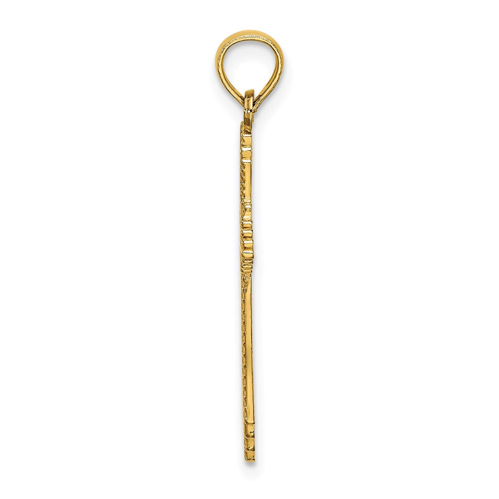 14K Yellow Gold W/ Pointed Ends Fancy Cross Charm