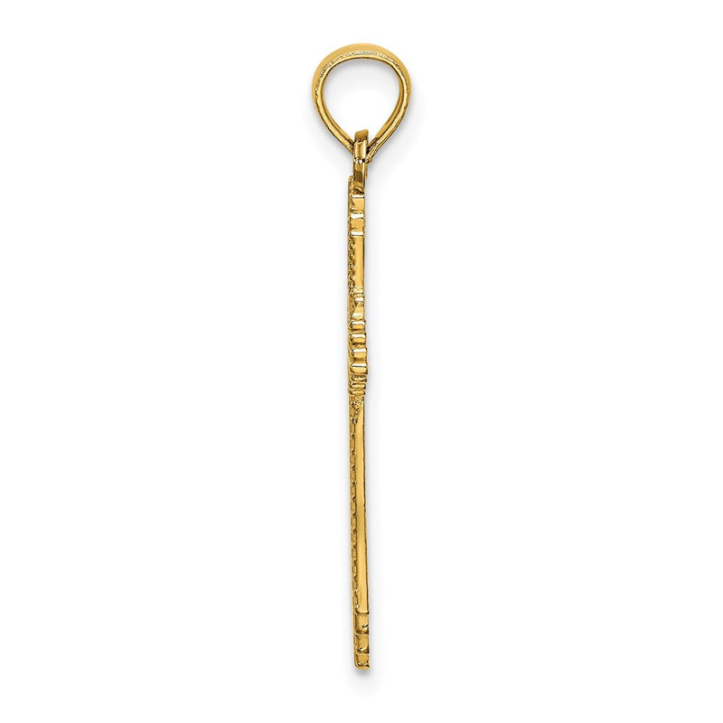 14K Yellow Gold W/ Pointed Ends Fancy Cross Charm