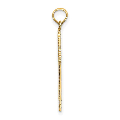 14K Yellow Gold Fancy D/C Cross Charm