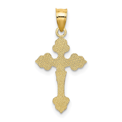 14K Yellow Gold Crucifix W/ Fancy Tips Charm