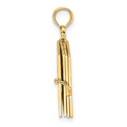 14K Yellow Gold 3-D Moveable Hebrew Ten Commandments Book Charm