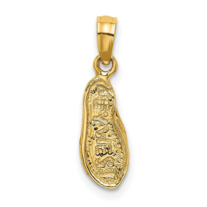 14K Yellow Gold 3D Key West Flip Flop Charm