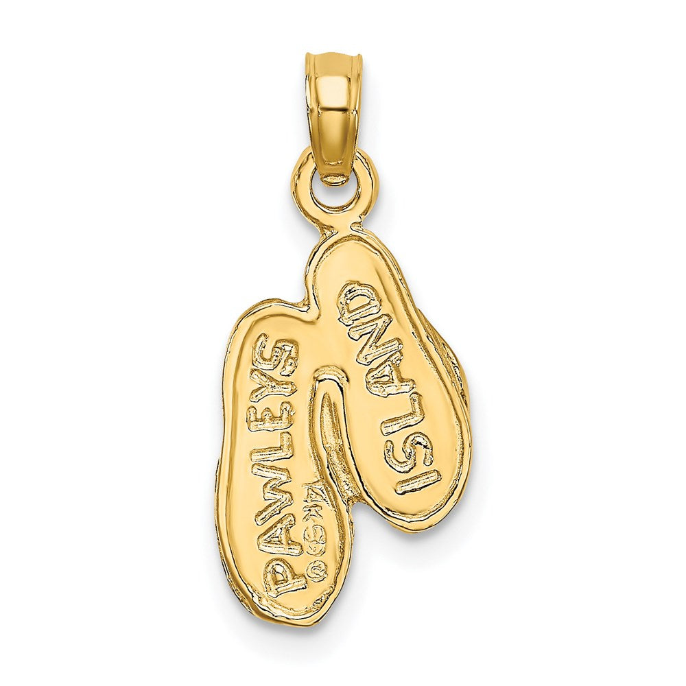 14K Yellow Gold 3D Pawleys Island Double Flip-Flop Charm