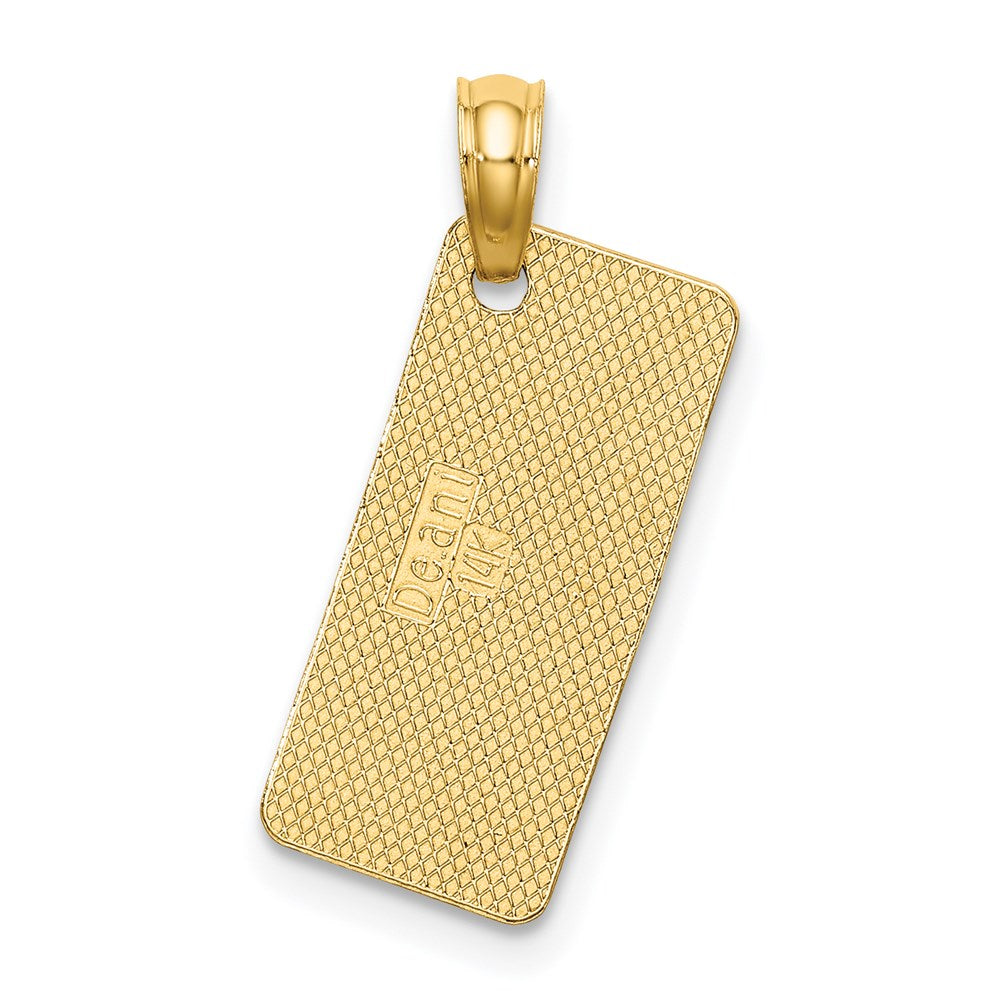 14K Yellow Gold Textured Sea Isle License Plate