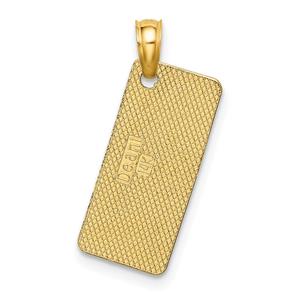 14K Yellow Gold Textured Avalon License Plate