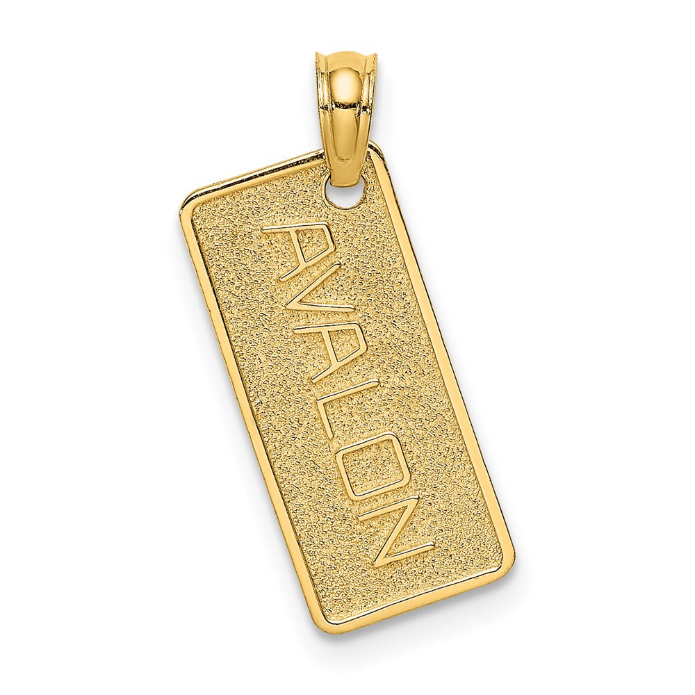 14K Yellow Gold Textured Avalon License Plate