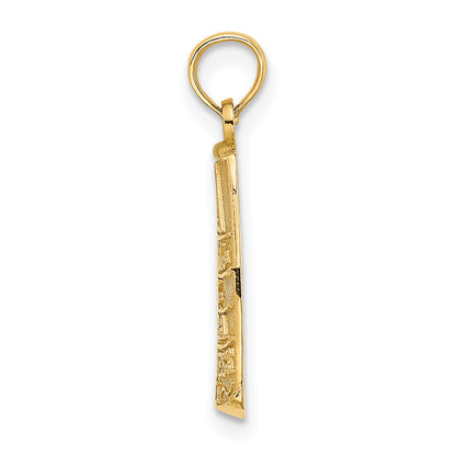 14K Yellow Gold Small Southern Most Point Usa / Key West Fl Charm
