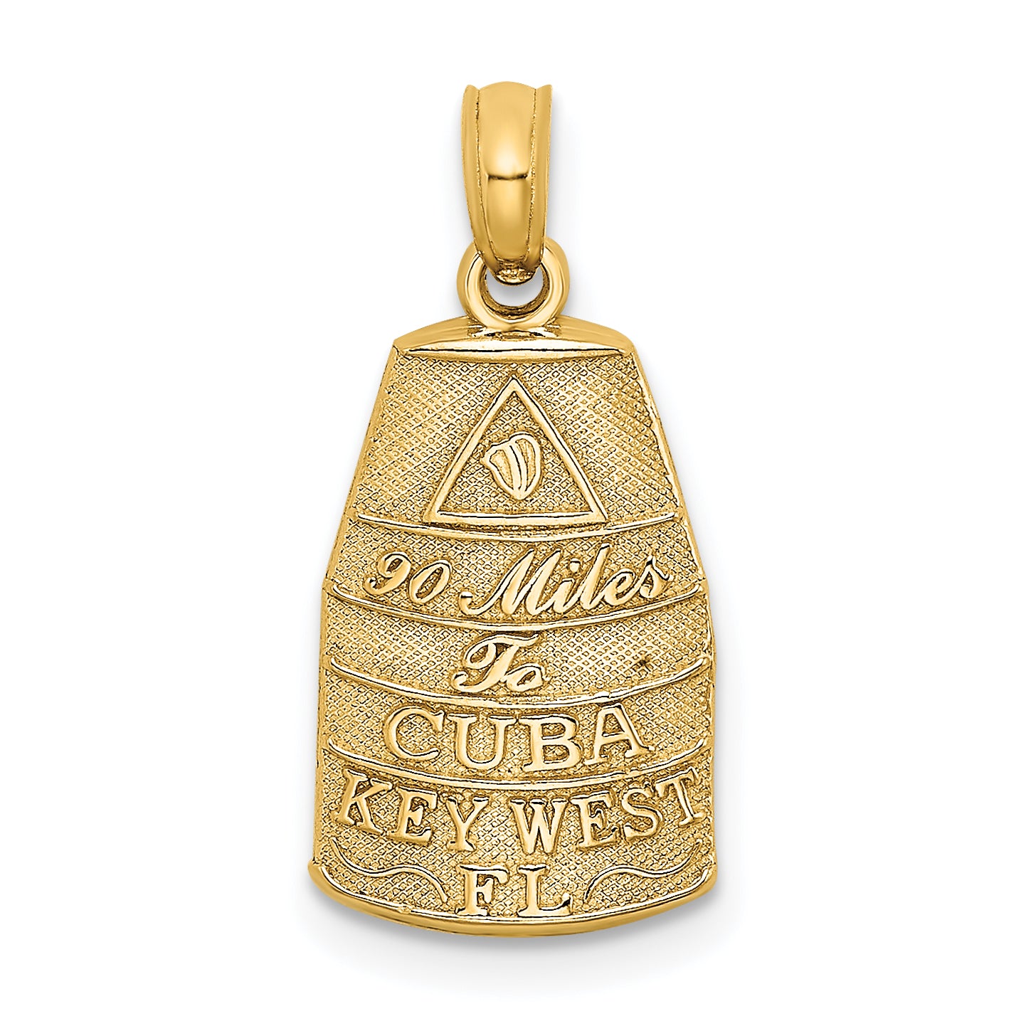 14K Yellow Gold Small Southern Most Point Usa / Key West Fl Charm
