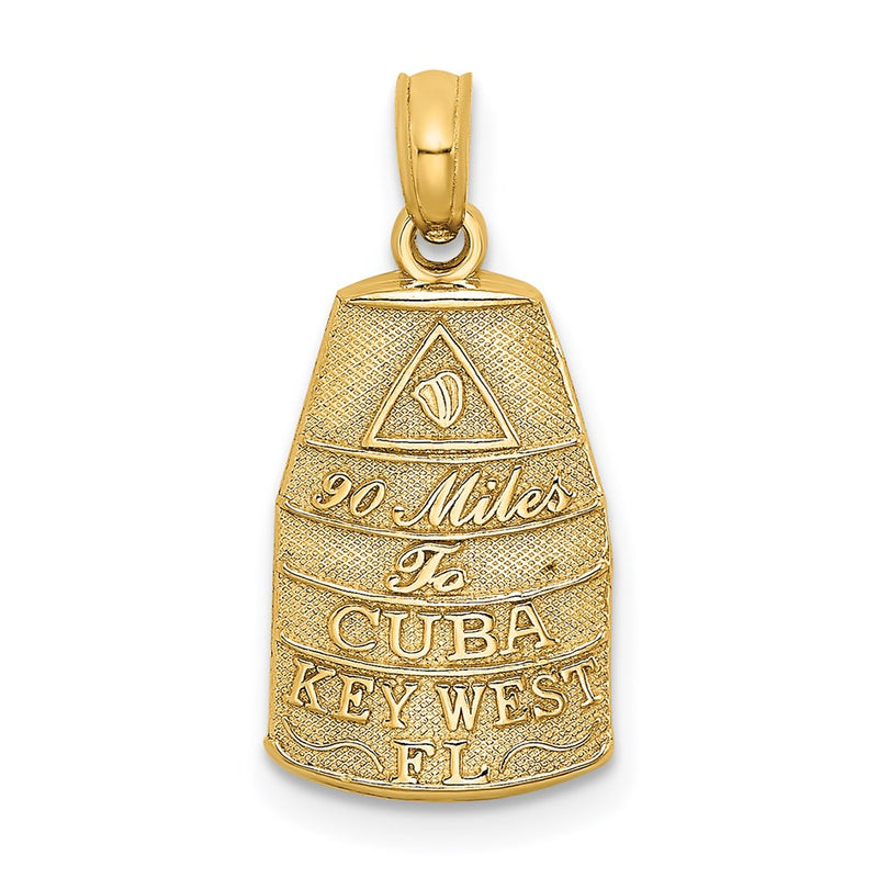 14K Yellow Gold Small Southern Most Point Usa / Key West Fl Charm