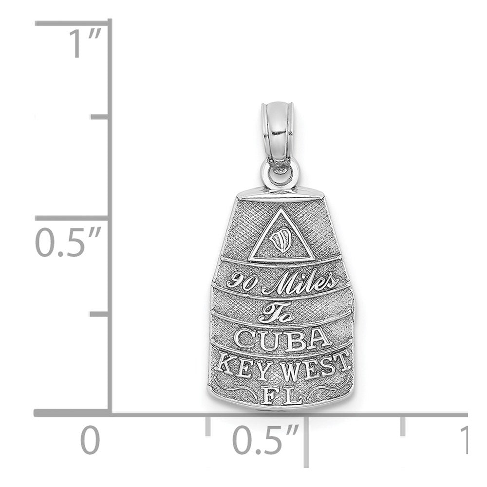 14K White Gold Southern Most Point Usa / Key West Fl Charm