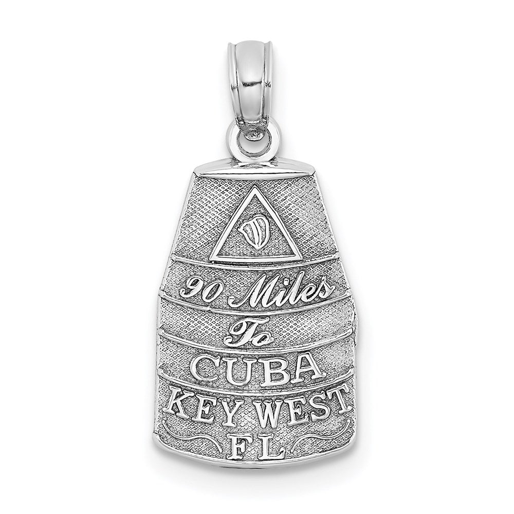14K White Gold Southern Most Point Usa / Key West Fl Charm