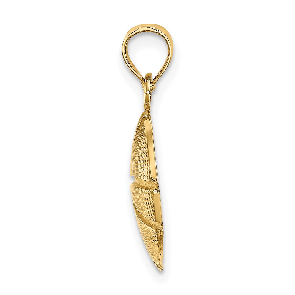 14K Yellow Gold 2-D Textured Basketball Charm