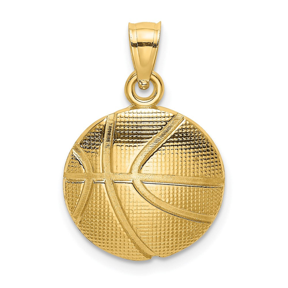 14K Yellow Gold 2-D Textured Basketball Charm