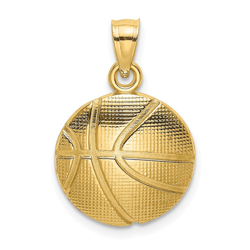 14K Yellow Gold 2-D Textured Basketball Charm