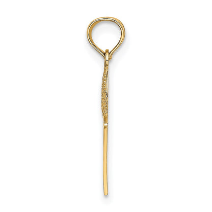 14K Yellow Gold #1 Basketball W/ Hoop Charm