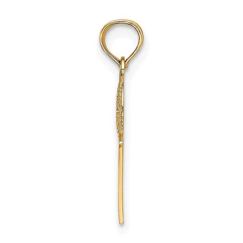14K Yellow Gold #1 Basketball W/ Hoop Charm