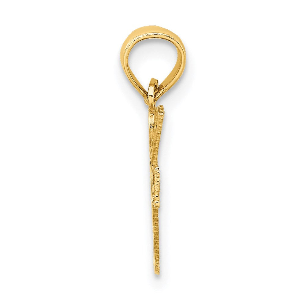 14K Yellow Gold I Heart Golf Club And Ball Charm