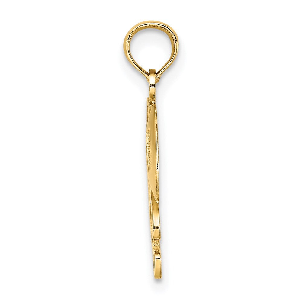 14K Yellow Gold #1 Football W/ Helmet Charm