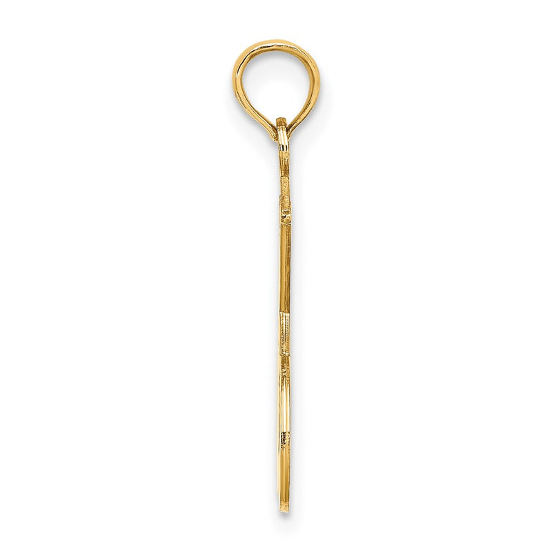 14K Yellow Gold Double Tennis Racket W/ Ball Charm