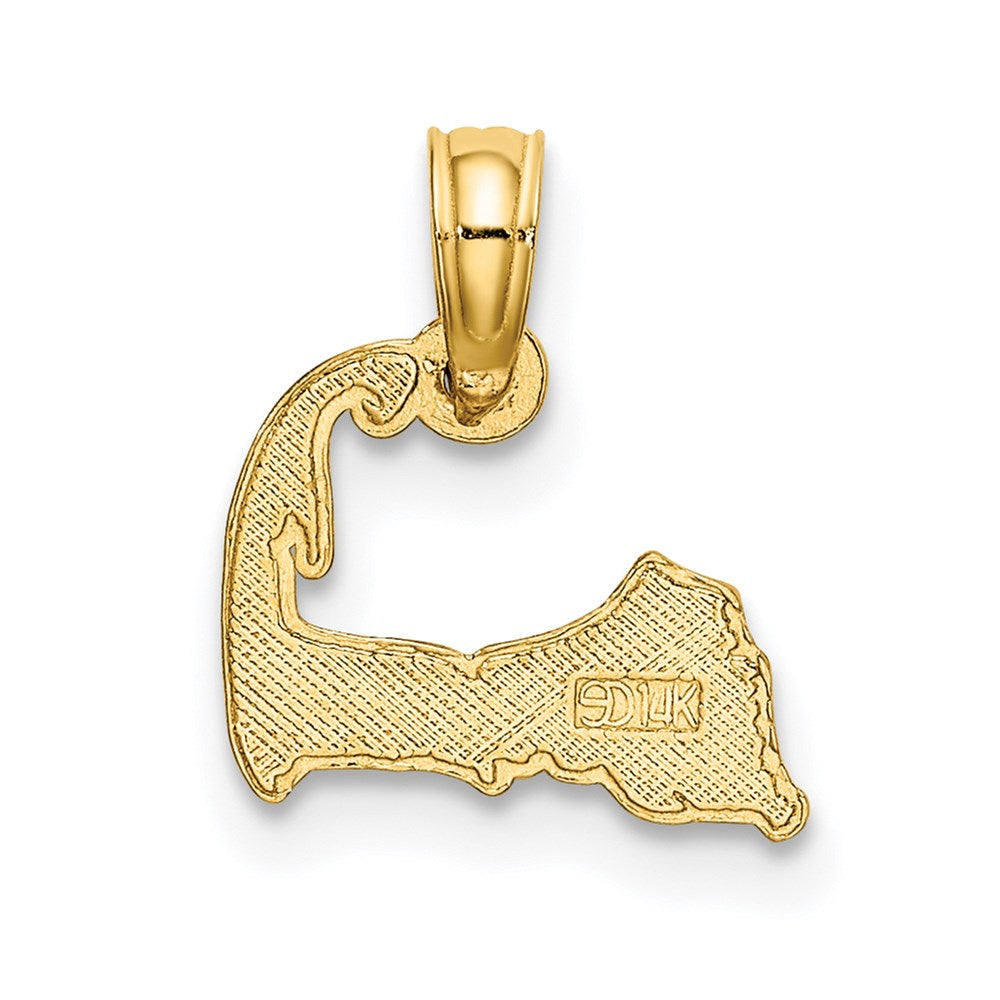 14K Yellow Gold Cape Cod Map Charm