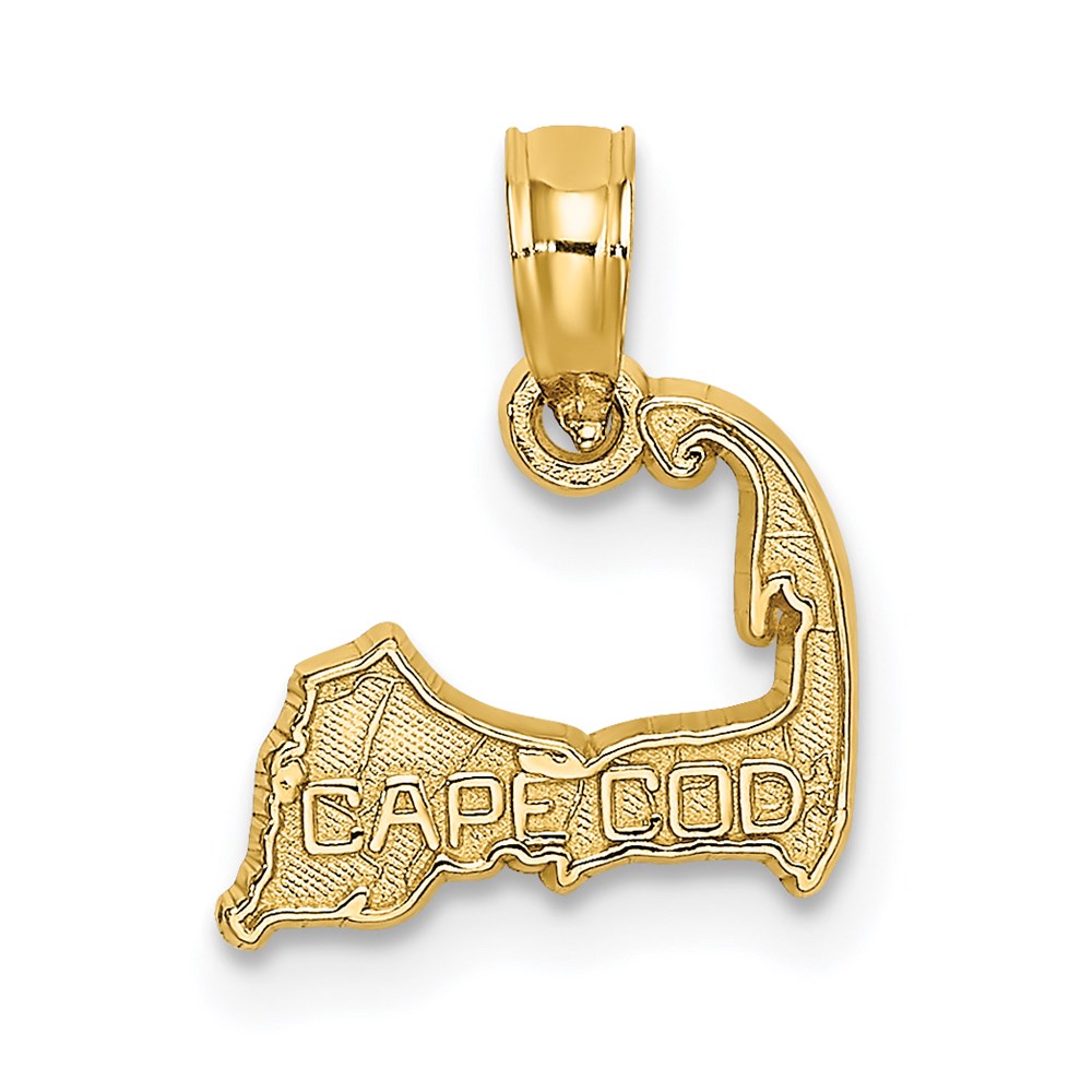 14K Yellow Gold Cape Cod Map Charm