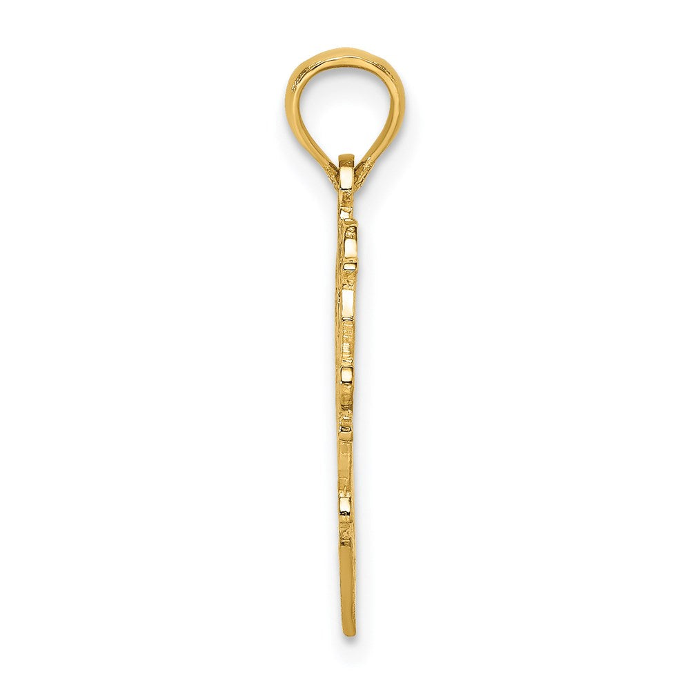14K Yellow Gold #1 Script Grandma In Heart Charm