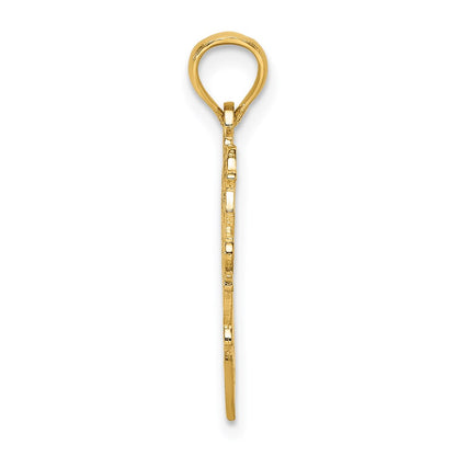 14K Yellow Gold #1 Script Grandma In Heart Charm